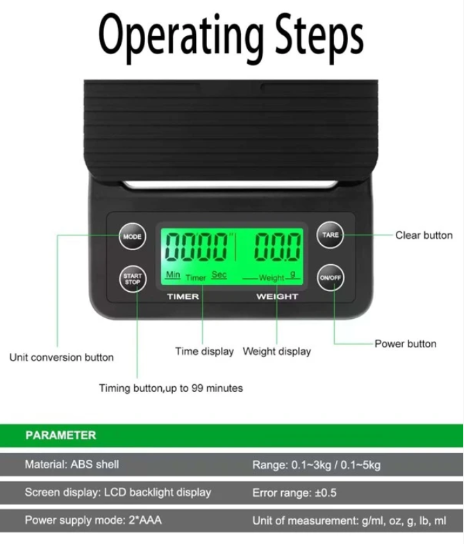 DIGITAL COFFEE BREWING SCALE