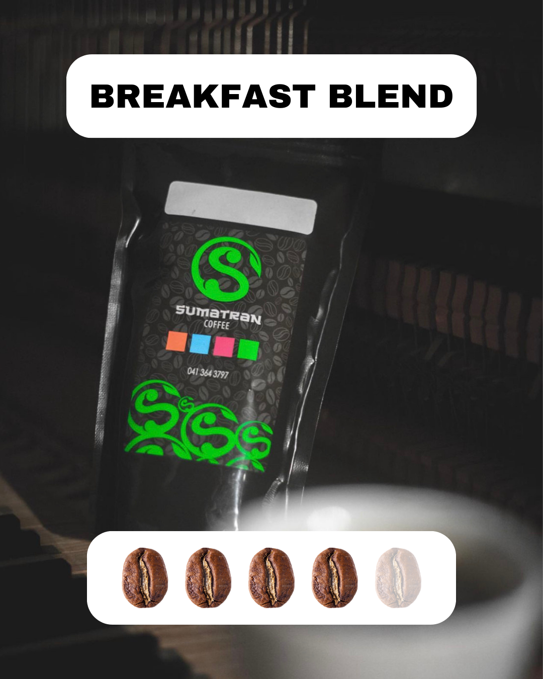 Bag of breakfast blend coffee